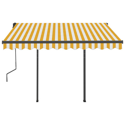 vidaXL Automatische Markise mit LED & Windsensor 3x2,5 m Gelb und Weiß