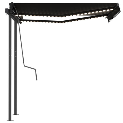vidaXL Automatische Markise mit LED & Windsensor 3x2,5 m Anthrazit