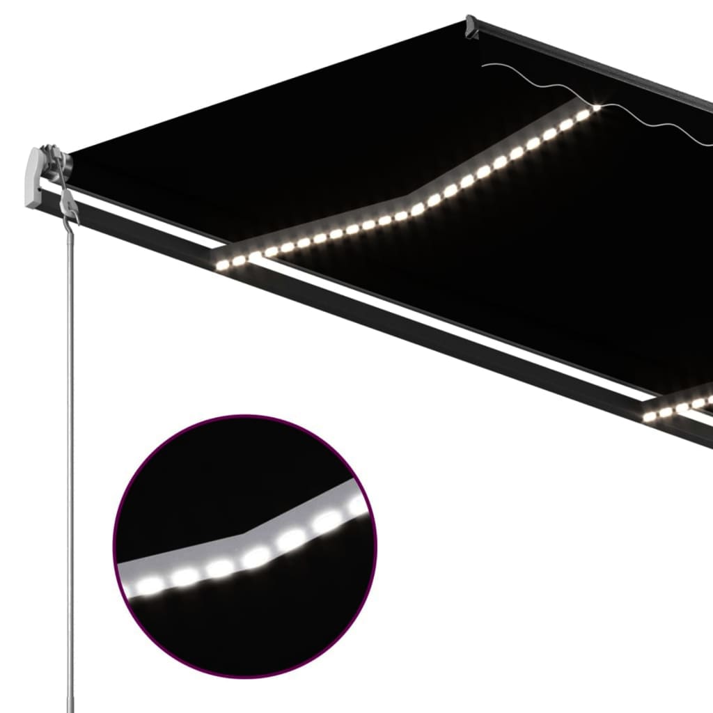 vidaXL Automatische Markise mit LED & Windsensor 3x2,5 m Anthrazit