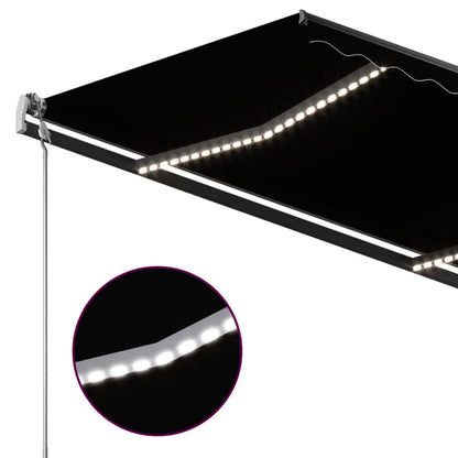 vidaXL Automatische Markise mit LED & Windsensor 3x2,5 m Anthrazit