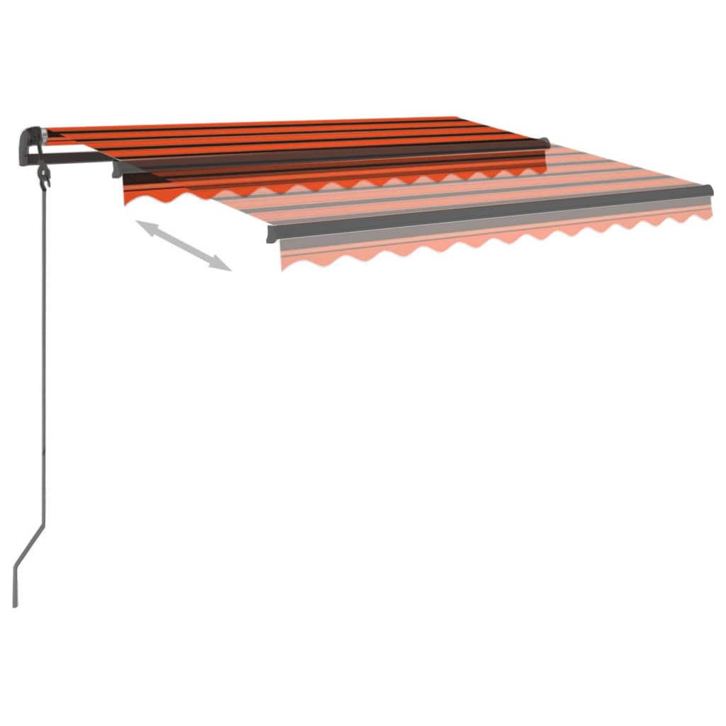vidaXL Automatische Markise mit LED & Windsensor 3x2,5 m Orange Braun