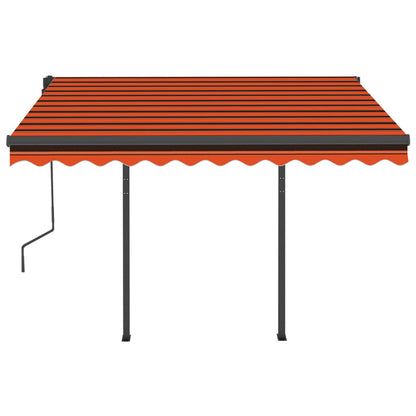 vidaXL Automatische Markise mit LED & Windsensor 3x2,5 m Orange Braun