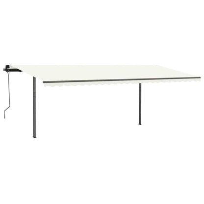 vidaXL Markise Manuell Einziehbar mit Pfosten 3,5x2,5 m Creme