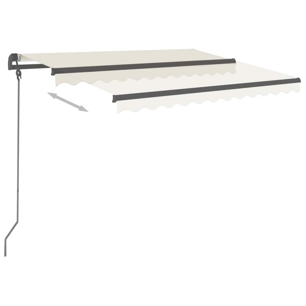 vidaXL Markise Manuell Einziehbar mit Pfosten 3,5x2,5 m Creme