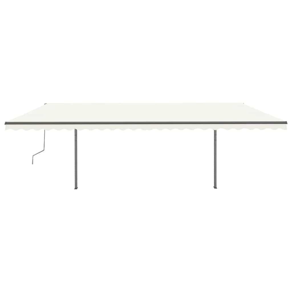 vidaXL Markise Manuell Einziehbar mit Pfosten 3,5x2,5 m Creme