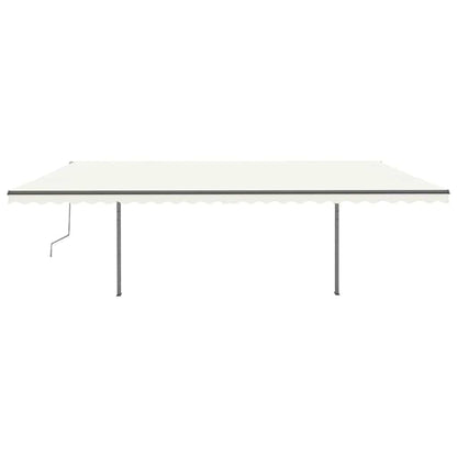 vidaXL Markise Manuell Einziehbar mit Pfosten 3,5x2,5 m Creme