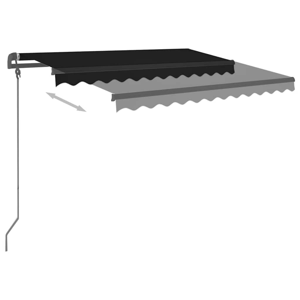 vidaXL Markise Manuell Einziehbar mit Pfosten 3,5x2,5 m Anthrazit