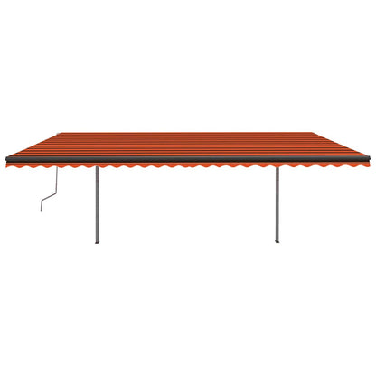 vidaXL Markise Manuell Einziehbar mit Pfosten 3,5x2,5 m Orange & Braun