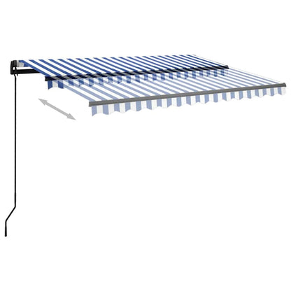 vidaXL Markise Manuell Einziehbar mit LED 3,5x2,5 m Blau und Weiß