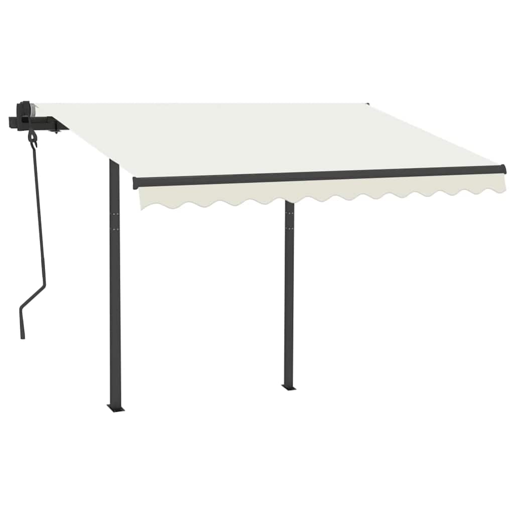 vidaXL Markise Manuell Einziehbar mit LED 3,5x2,5 m Creme