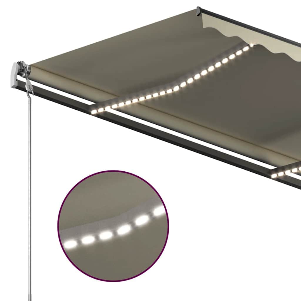 vidaXL Markise Manuell Einziehbar mit LED 3,5x2,5 m Creme