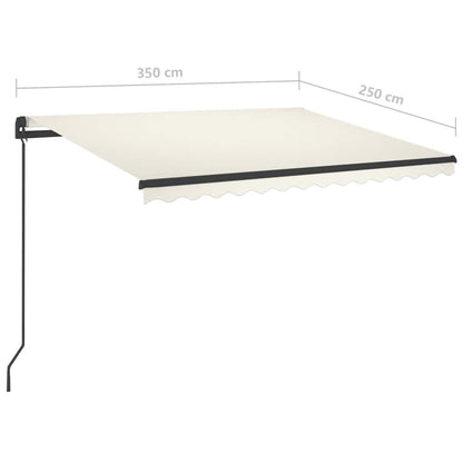 vidaXL Markise Manuell Einziehbar mit LED 3,5x2,5 m Creme