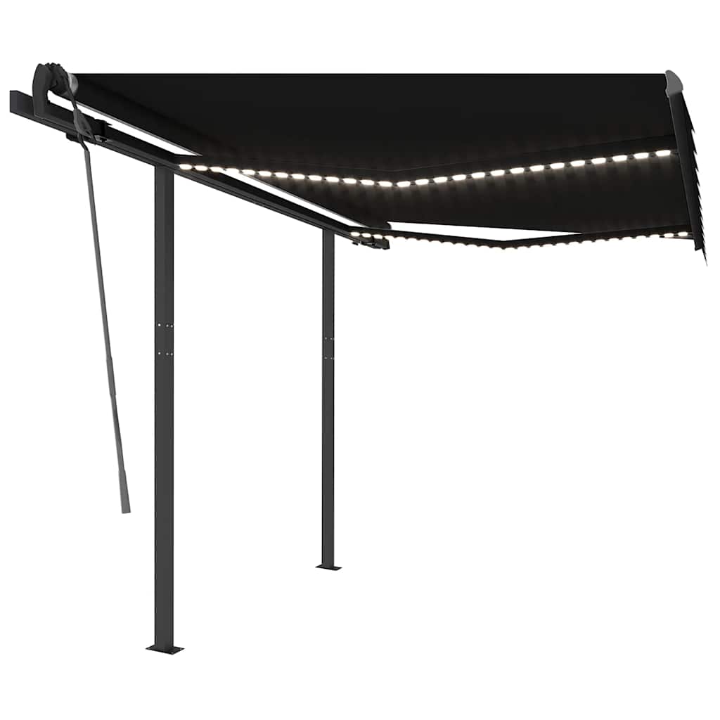 vidaXL Markise Manuell Einziehbar mit LED 3,5x2,5 m Anthrazit