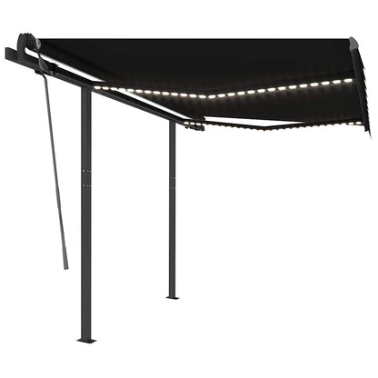 vidaXL Markise Manuell Einziehbar mit LED 3,5x2,5 m Anthrazit