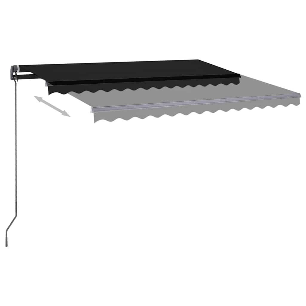 vidaXL Markise Manuell Einziehbar mit LED 3,5x2,5 m Anthrazit