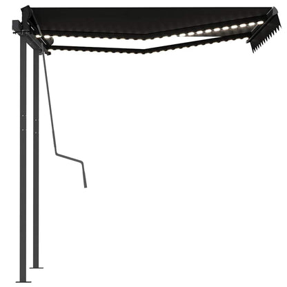 vidaXL Markise Manuell Einziehbar mit LED 3,5x2,5 m Anthrazit