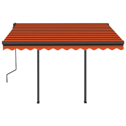 vidaXL Markise Manuell Einziehbar mit LED 3,5x2,5 m Orange und Braun