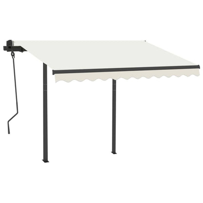 vidaXL Markise Automatisch Einziehbar mit Pfosten 3,5x2,5 m Creme