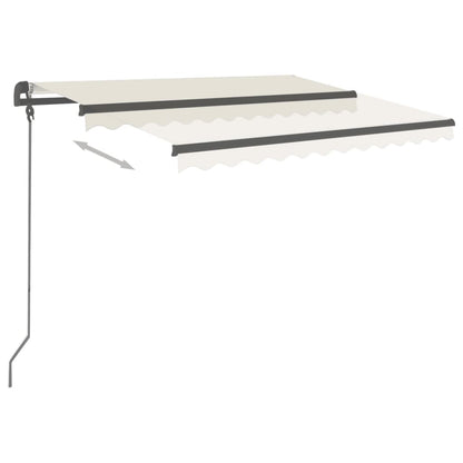 vidaXL Markise Automatisch Einziehbar mit Pfosten 3,5x2,5 m Creme
