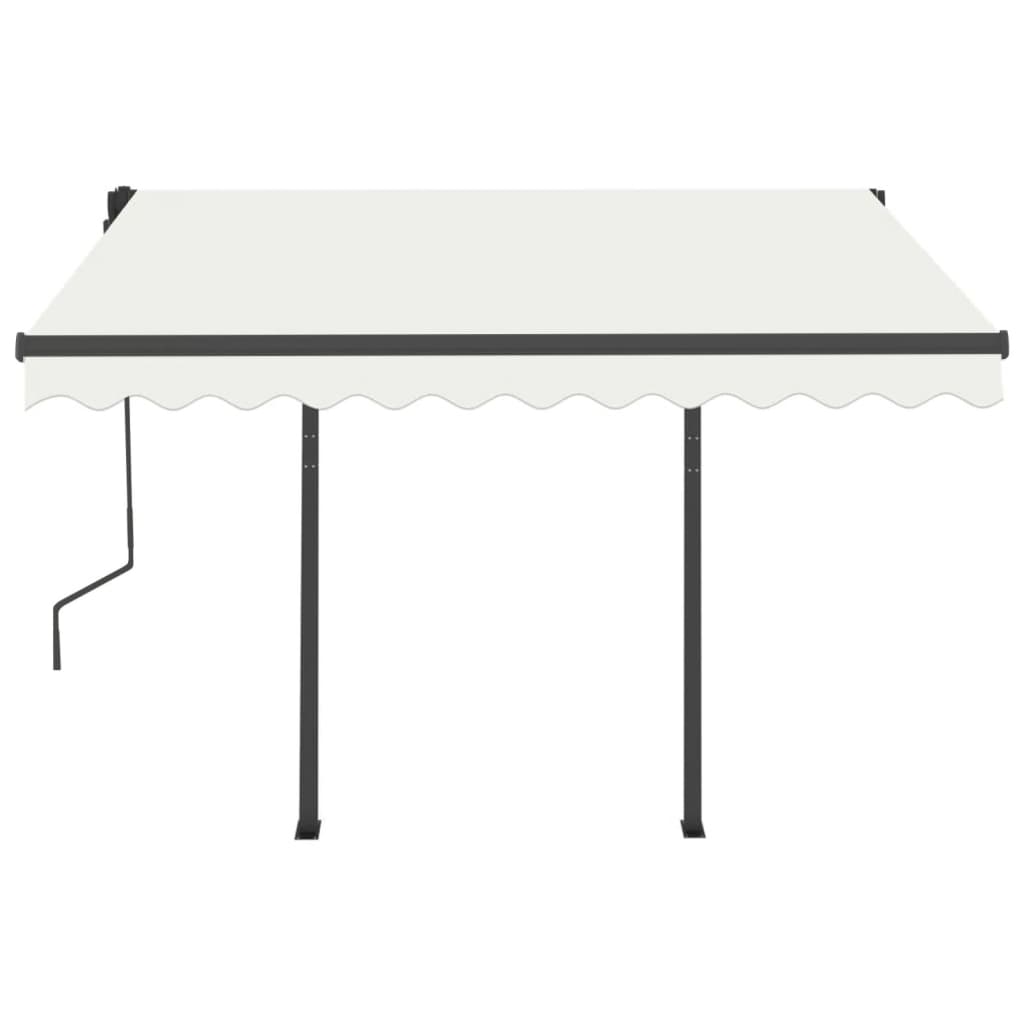 vidaXL Markise Automatisch Einziehbar mit Pfosten 3,5x2,5 m Creme