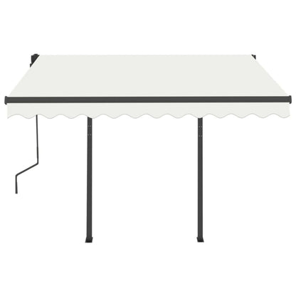vidaXL Markise Automatisch Einziehbar mit Pfosten 3,5x2,5 m Creme