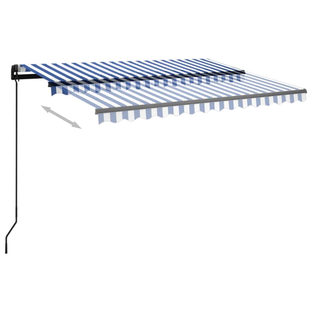 vidaXL Automatische Markise mit LED & Windsensor 3,5x2,5 m Blau & Weiß