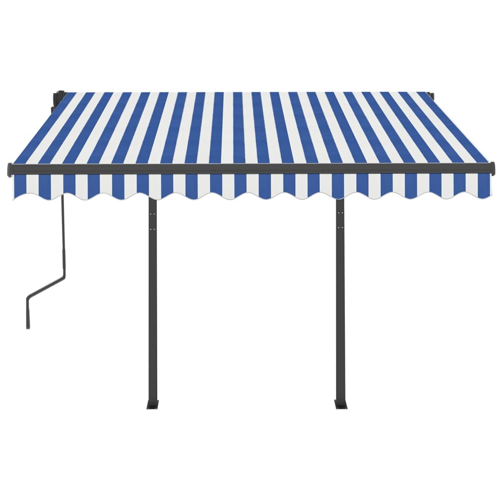 vidaXL Automatische Markise mit LED & Windsensor 3,5x2,5 m Blau & Weiß