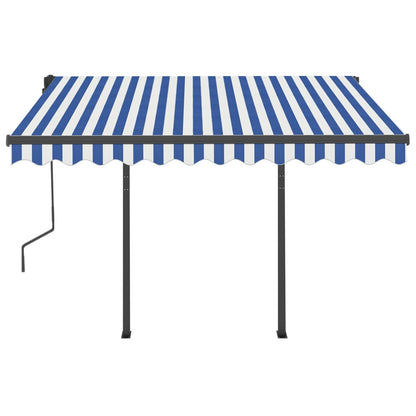 vidaXL Automatische Markise mit LED & Windsensor 3,5x2,5 m Blau & Weiß