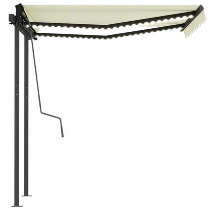 vidaXL Automatische Markise mit LED & Windsensor 3,5x2,5 m Cremeweiß