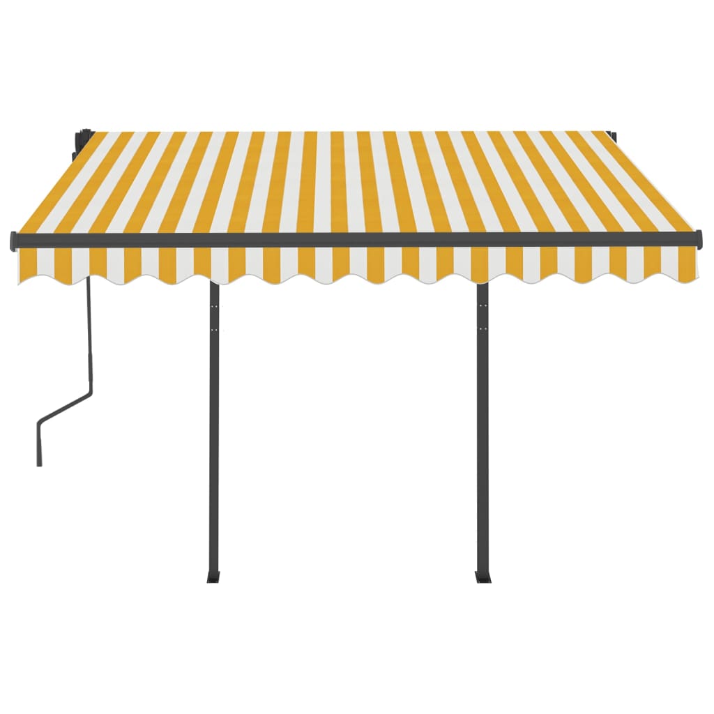 vidaXL Automatische Markise mit LED & Windsensor 3,5x2,5 m Gelb & Weiß
