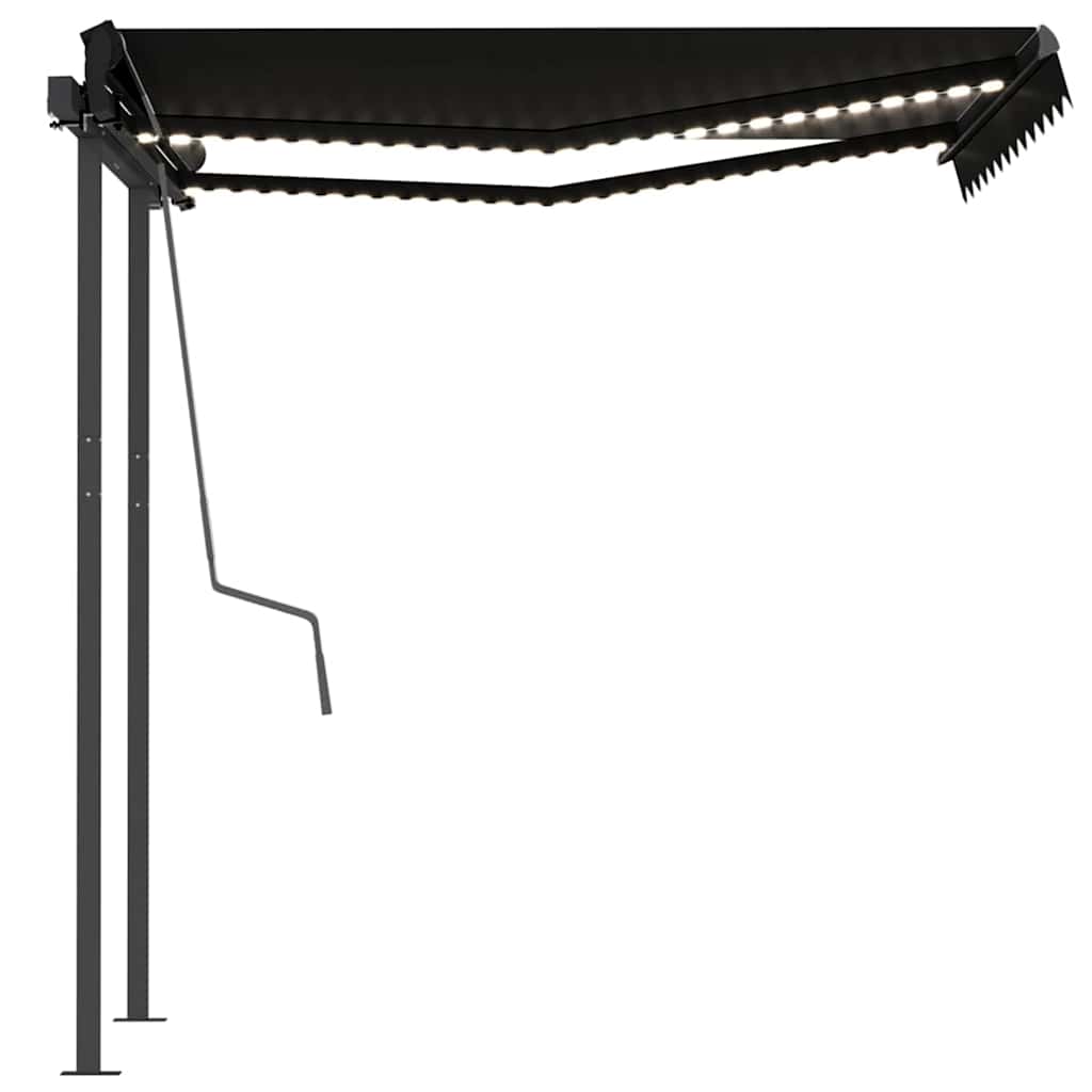 vidaXL Automatische Markise mit LED & Windsensor 3,5x2,5 m Anthrazit