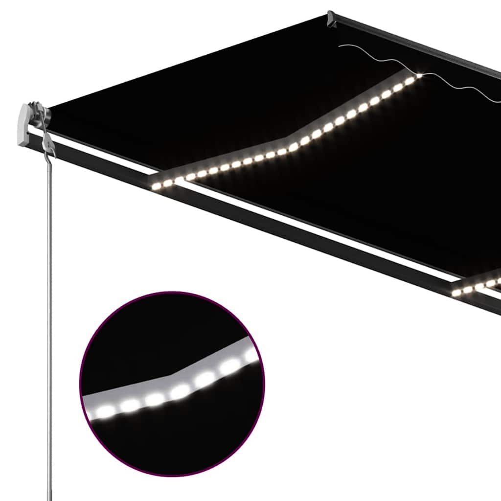 vidaXL Automatische Markise mit LED & Windsensor 3,5x2,5 m Anthrazit