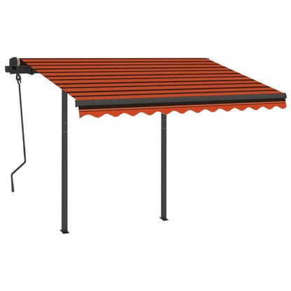 vidaXL Automatische Markise mit LED & Windsensor 3,5x2,5m Orange Braun