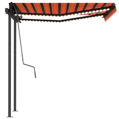 vidaXL Automatische Markise mit LED & Windsensor 3,5x2,5m Orange Braun