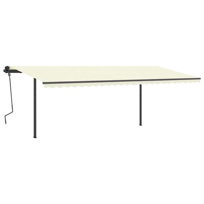 vidaXL Markise Manuell Einziehbar mit Pfosten 6x3 m Creme
