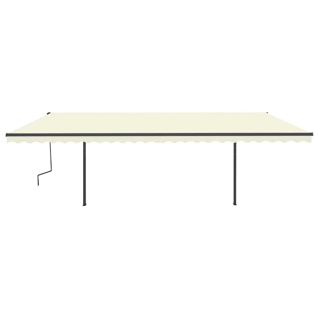 vidaXL Markise Manuell Einziehbar mit Pfosten 6x3 m Creme