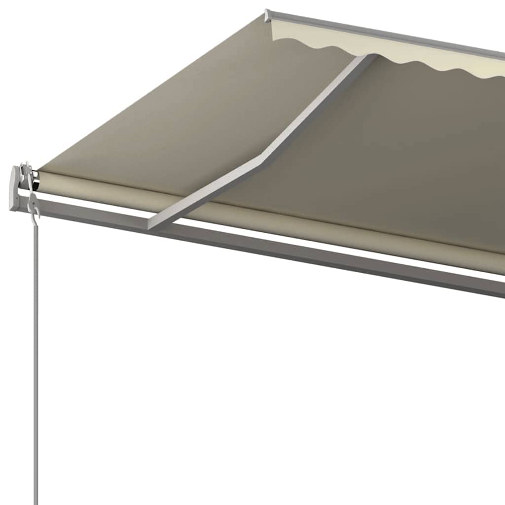 vidaXL Markise Manuell Einziehbar mit Pfosten 6x3 m Creme