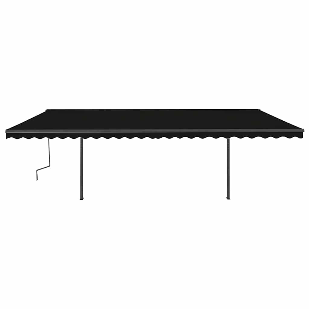 vidaXL Markise Manuell Einziehbar mit Pfosten 6x3 m Anthrazit