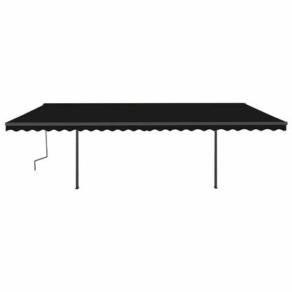 vidaXL Markise Manuell Einziehbar mit Pfosten 6x3 m Anthrazit