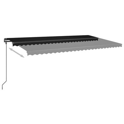 vidaXL Markise Manuell Einziehbar mit Pfosten 6x3 m Anthrazit