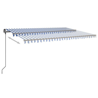 vidaXL Markise Manuell Einziehbar mit LED 6x3 m Blau und Weiß