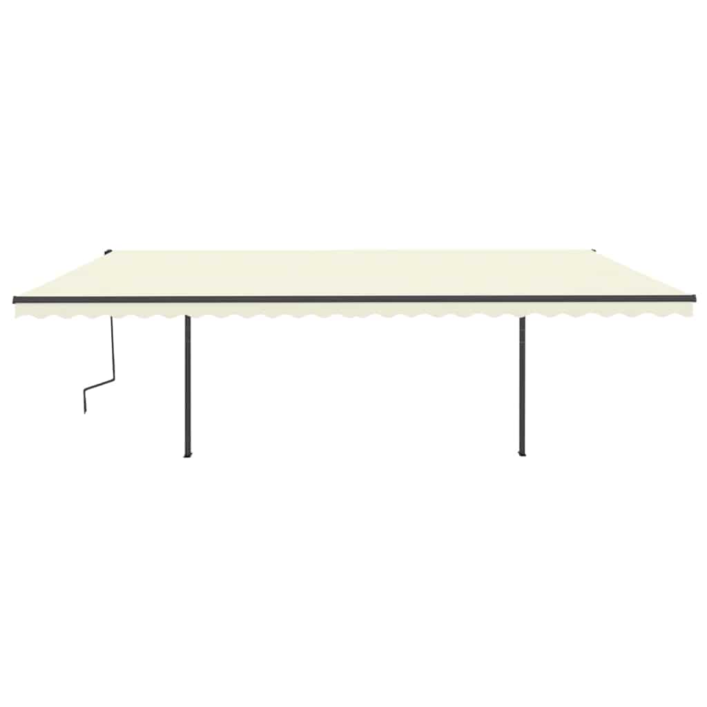 vidaXL Markise Manuell Einziehbar mit LED 6x3 m Creme