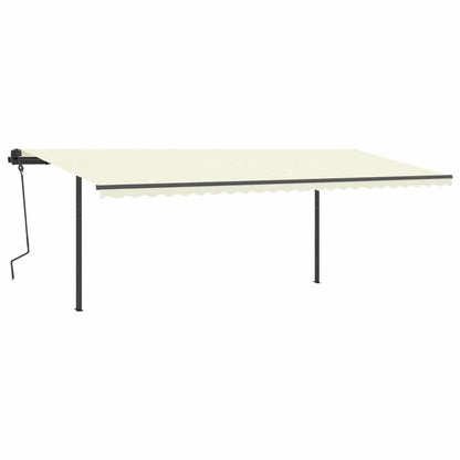 vidaXL Markise Manuell Einziehbar mit LED 6x3 m Creme