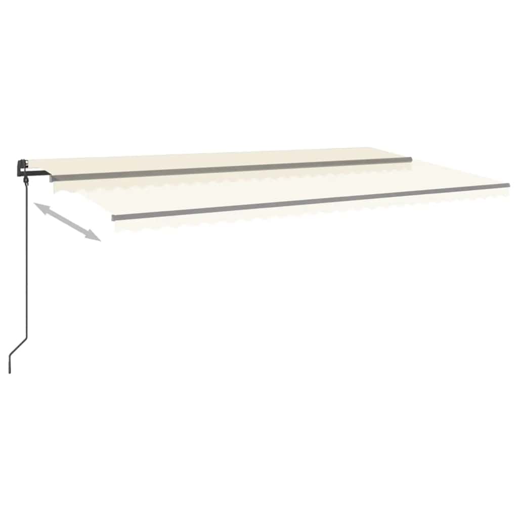 vidaXL Markise Manuell Einziehbar mit LED 6x3 m Creme