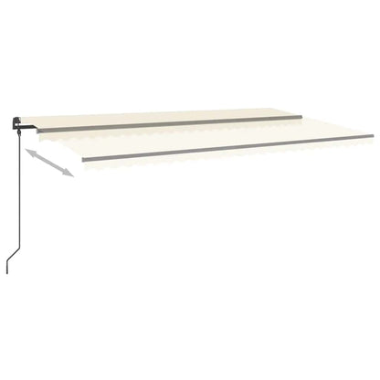 vidaXL Markise Manuell Einziehbar mit LED 6x3 m Creme