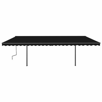 vidaXL Markise Manuell Einziehbar mit LED 6x3 m Anthrazit