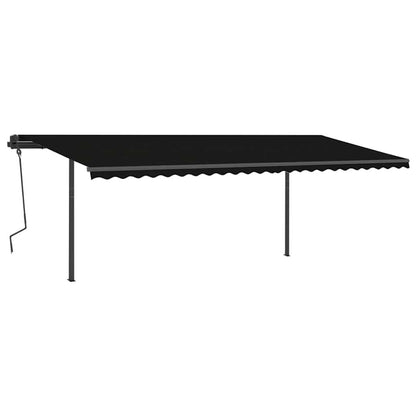 vidaXL Markise Manuell Einziehbar mit LED 6x3 m Anthrazit