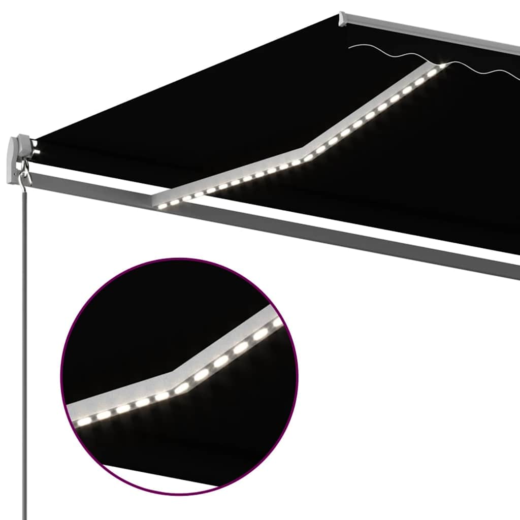 vidaXL Markise Manuell Einziehbar mit LED 6x3 m Anthrazit