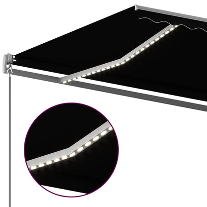 vidaXL Markise Manuell Einziehbar mit LED 6x3 m Anthrazit