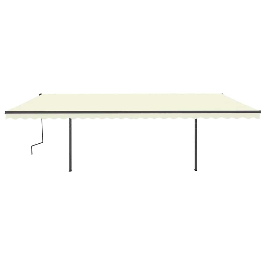 vidaXL Markise Automatisch Einziehbar mit Pfosten 6x3 m Creme